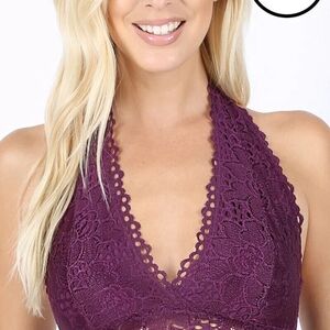Elegant Purple Lace Bralette